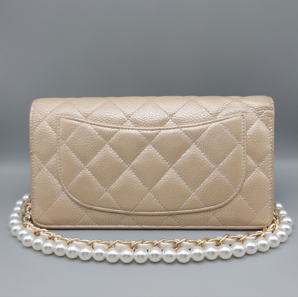 🖤CANEL Gold Metallic Quilted Leather Wallet/Clutch🖤 - Picture 5 of 17